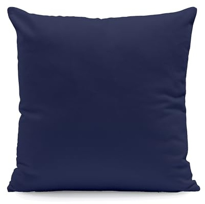 Hans-Textil-Shop Kissenbezug 35x55 cm Marine Blau Uni – 100% Baumwolle Linon, Made in Europe – Kissenhülle mit Reißverschluss für Sofakissen & Couchkissen