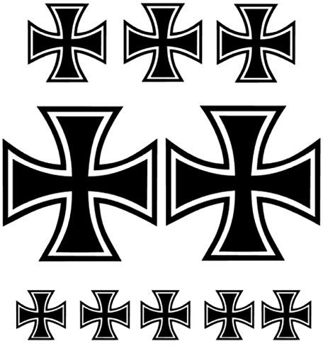 Generisch Kreuz Deutsches Kreuz WW II Aufkleber (298/1) (weiß matt, Variante 1)