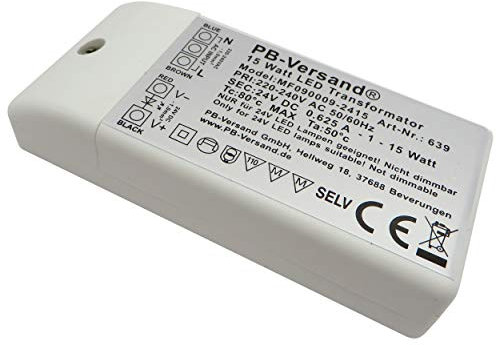 LED Trafo 24 Volt DC 15 Watt Gleichspannung Netzteil Treiber Leuchtmittel Transformator Driver Niedervolt 15W LED-Transformator