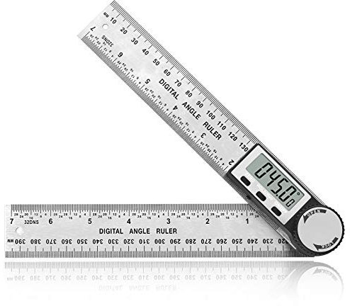 eSynic Winkelmesser Digital Winkellineal 200mm 8 Inch mit LCD Anzeige 360° Drehbar Edelstahl Elektronischer Winkelschiege für Heimarbeit Holzarbeite Handwerker
