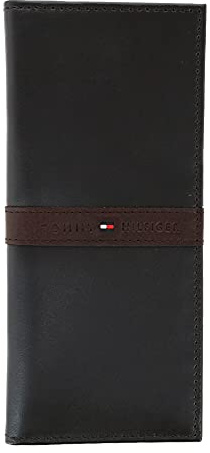 Tommy Hilfiger Men's Classic Secretary Wallet with ID Window and Multiple Card Slots, Brown Ranger, One Size