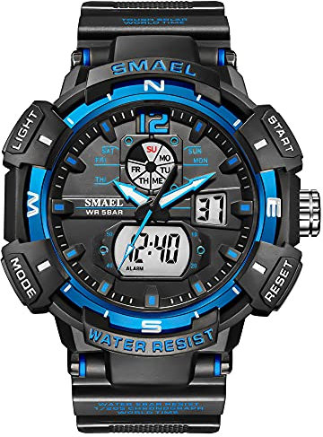 SAMEL 8045 Military Herren Armbanduhr Top Luxus Marke Wasserdicht Sport Armbanduhr LED Quarz Männliche Uhr, schwarzblau,