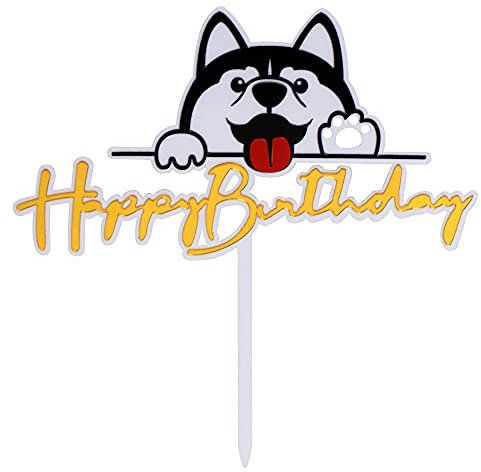 Grehge Day Kuchendekoration – Huskie-Thema, Kuchendekoration für den 1. Welpengeburtstag, Haustier-Geburtstagsparty-Dekoration