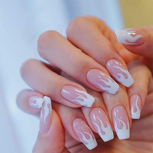 Falsche Nägel, 24 Stück 12 Verschiedene Größen Natürliche Französische Künstliche Fingernägel Falsche Nagelspitzen Acryl Künstliche Falsche Falsche Nägel Kunst Tipps für Nagel DIY Mode in Praktisch