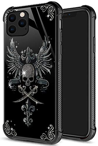 Schutzhülle für iPhone 13, Diamantschädel für iPhone 13, für Damen und Mädchen, Musterdesign, stoßfest, Kratzfest, organisches Glas, für Apple iPhone 13, 15,5 cm (6,1 Zoll), Diamantschädel