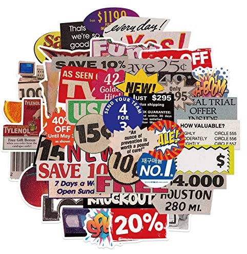 Pop-Art-Aufkleber für Laptop, Wasserflaschen, cool, trendig, wasserdicht, Aufkleber für Erwachsene, Teenager, Gepäck, Scrapbooking, Handy, Auto, Fahrrad, Skateboard, Gitarre, Stoßstange, 50 Stück