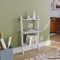 Vida Designs York 3 Tier Ladder Bookcase Leaning Display Shelf Unit Living Room Office Furniture (White)