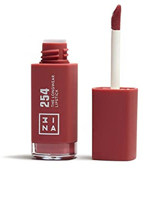 3INA MAKEUP - The Longwear Lipstick 254 - Rose nude - Rouge à Lèvres Rose nude avec Acide Hyaluronique - Rouge à lèvres Mat Liquid - Couleur des Lèvres Hautement Pigmenté Mat - Vegan - Cruelty Free