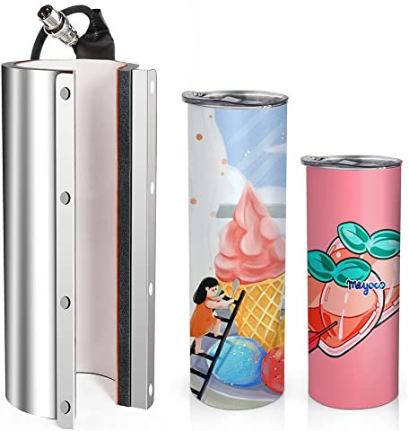 Duendhd 30Oz Tumbler Heat Press Attachment, 20Oz Heater, K Type Thermocouple (110V/Male Plug), Aluminium, Tumbler Decoration