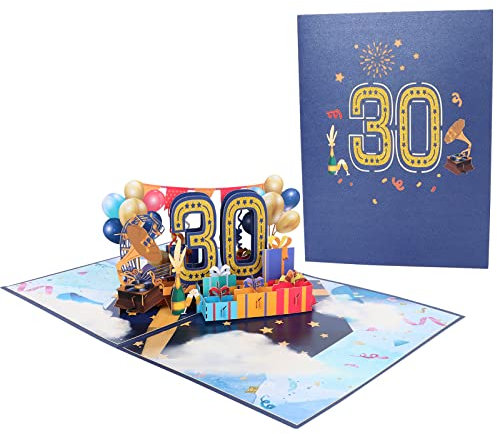30. Geburtstagskarte, Pop Up Karte Geburtstag, 30. 3D Geburtstag Grußkarte, Karte zum 30 Geburtstag Grußkarte mit Umschlag für Frauen Männer 30 Jahre Romantik Geburtstagskarte