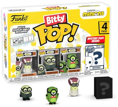 Funko Bitty POP! Minions and A Surprise Mystery Mini Figure - 0.9 Inch (2.2 Cm) - Minions 2 Collectable - Stackable Display Shelf Included - Gift Idea - Party Bags Stocking - Cake Topper