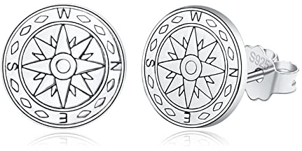 KINGWHYTE Wikinger-Ohrringe für Frauen Männer 925 Sterling Silber Norse Rune Ohrstecker Hypoallergen Punk Ohrschmuck Schutz Amulett Geschenke für Ehemann Sohn (mit Geschenkbox)