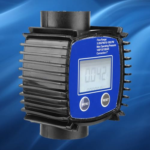 Misuratore Carburante e Misuratore di Portata Digitale Alta Precisione per Acqua e Benzina 1 Pollice Filettatura Interna 10-100 Litri/Minuto