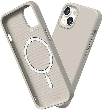 RhinoShield Case kompatibel mit [iPhone 13/14] | SolidSuit - MagSafe-kompatibel -Stoßdämpfende & schlanke Schutzhülle mit Premium Finish - 3.5 Meter Fallschutz - Sandbeige