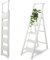 PMEIXU 5-Step Aluminium Ladder, White, 330 Lbs Capacity, 6 Ft Height, Foldable, Lightweight, Portable, Anti-Slip, Space Saving, Kitchen Office Step Stool