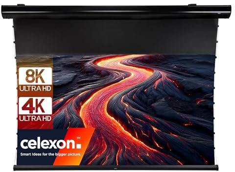 celexon HomeCinema Plus CLR ultra-short throw tension -Screen 120 | 265.7x149.4 cm 16:9 | electric 8K, Full-HD home cinema projection screen | ONLY for ultra-short throw projectors!