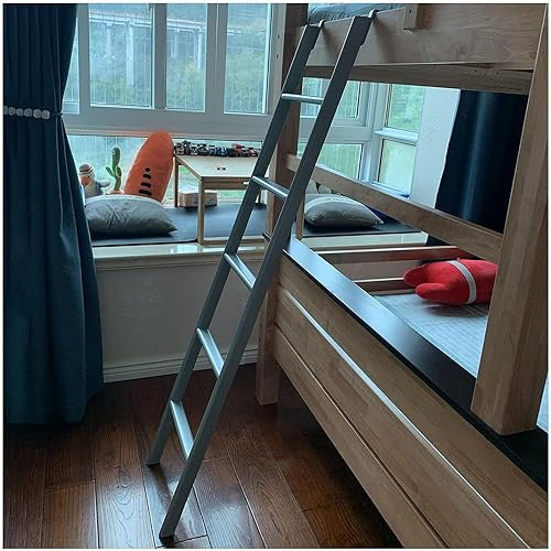 Cm Scala A Castello Superiore,Camper Rimorchio Camper In Metallo Scaletta Di Risalita, A Pavimento E Con Ganci Scala Per Letto A Soppalco, Bambini Adulti (150cm, Grigio argento)