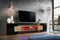 Komodee, Merano Bank TV Schrank, Wotan Wotan Schwarz, LED RGB, Breite 230 cm x Höhe 52,5 cm x Tiefe 35 cm, für Wohnzimmer, Schlafzimmer