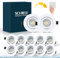 Schiele LED Einbaustrahler Einbauleuchten Flach Spots 230V, Dimmbar 68-78mm Lochmass, 7W Warmweiß Deckenspots Weiß IP44 für Badezimmer Wohnzimmer,12er Set