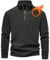 Livonmone Herren Fleece Pullover Warmes Microfleece Sweatshirt Half Zip Fleecepullover für Herbst und Winter Dunkelgrau XL