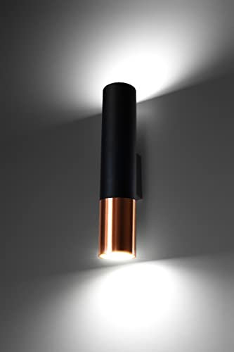 MiaLux Wandleuchte Wandlampe Innen – Wandbeleuchtung – Led-wandleuchte Innen – Glühbirne im Lieferumfang Enthalten – Wandleuchten Für Innen – Lampe Wand Innen CANDELLA Schwarz, Kupfer - G9-Fassung