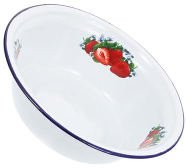 Zerodeko Ciotola Smaltata Profonda per Cucina Ciotola per Zuppa Insalata e Noodle Vassoio Alimentare Resistente all'Usura Contenitore Design Retrò