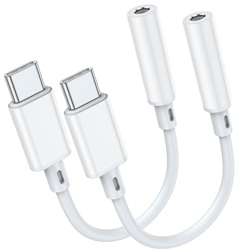 USB C to 3.5mm Headphone Jack Adapter for iPhone 17 16 15 Pro Max Air, Type C Aux Audio Dongle Cable Cord Compatible with iPad Pro Air 4 5 Mini 6, Samsung Galaxy S25/S24/S23/S22/S21 Ultra, MacBook