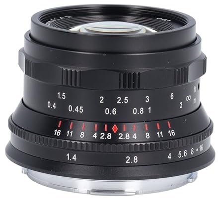 Objectif de Mise au Point Manuelle Plein Format 35 Mm F1.4, Objectif de Portrait Manuel Plein Format F1.4 Grande Ouverture Compatible avec Les Appareils Photo à Monture Leica L