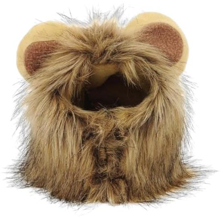 Neamou Löwenmähne für Katzen,Löwenmähne Perücke für Katze,Löwenmähnen-Perücke, Haustier-Kostüme, Hut | Katze Löwe Mähne Perücke Halloween Outfit Ausgefallenes Löwenhaar Katzenkleidung Kleid für