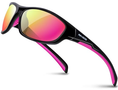 RIVBOS Sonnenbrillen Fahrradbrille Radsportbrillen Sportbrille für damen herren Polarisierte TR90 Superleichtes Unzerbrechlicher Rahmen UV400 Wandern Laufen Golfen und Fischen RB831(RB832)