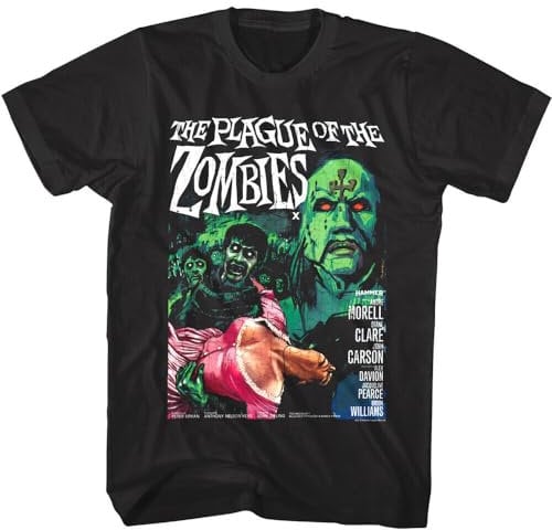 Plague of The Zombies Movie Poster Men's T Shirt 60s Hammer Horror Film Black