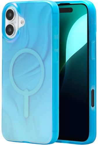 ZAGG Milan Snap Graphene-Reinforced Case for iPhone 16 Plus [6.7-Inch], MagSafe Compatible, Anti-Yellowing, Slim Design, Secure Grip, Fashion-Forward, Shockproof Phone Back Cover (Deep Aurora)