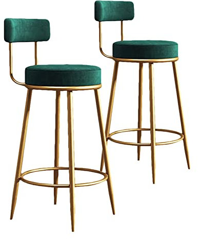 Barhocker 2er-Set - Schmiedeeiserner Hochhocker Barstuhl, Schminkstuhl für Schlafzimmer, Freizeit-Hochhocker, Schmiedeeiserner Barhocker, Gepolsterter Stuhl mit Rückenlehne für das Wohnzimm