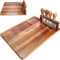 XYJ Tagliere in legno di acacia, Charcuterie Brett con 4 coltelli da formaggio, tagliere per formaggio, piatto per carne, dessert, frutta, Charcuterie Party
