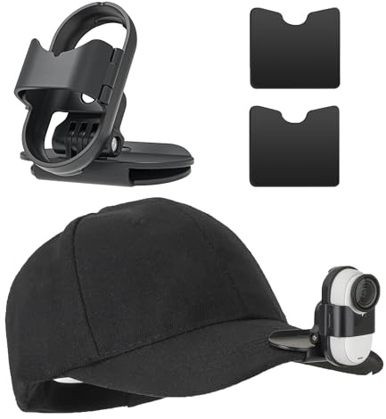 CERFFOOL Hat Clip Mount for Insta360 Go 3S/Go 3 With Two Shims 360° Rotation POV View Easy Installation for Action Camera Accessorie