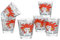 Baroni Home Lot de 6 Verres à Eau avec Décoration Colorée Imprimée, Gobeletsen Verre Coloré Fabriqués en Italie, Verres Lavables au Lave-Vaisselle, 25 cl, Lady Rouge