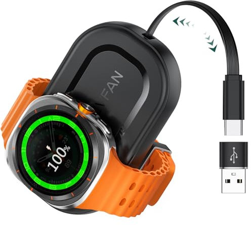 LVFAN Retractable Charger for Samsung Galaxy Watch 7, Portable Charging Cable Replacement, Magnetic Wireless Charger Dock for Samsung Galaxy Watch 7/Ultra/6/6 Classic/5 Pro/5/4/4 Classic/3, Active 2/1