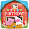 Folienballon Bauernhof Happy Birthday – niedliche Tiere – hochwertiger Luftballon – für Kindergeburtstag, Bauernhof-Party, Geburtstag – Helium oder Luftbefüllung – Made in USA