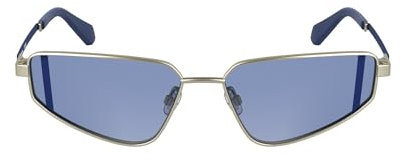 CALVIN KLEIN JEANS Women's Sunglasses CKJ25200S - Matte Light Gold with Solid Blue Lens