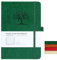 HOMEMARS Notizbuch, Notebook, a5, Journal buch, Reisetagebuch, Liniert a5, Notizblock, Notizbücher a5, 100gsm, 200 Pages, Reisetagebuch, Notizbuch Leder, Prägebaum Design,Grün,21cm*14.5cm