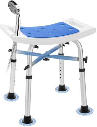 KSITEX Shower Chair Bath Stool Seat 350 Lbs
