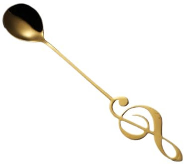 Gold Musical Note Stainless Steel Spoon Treble Clef Shape Mug Teaspoons Stainless Steel Coffee Stirring Spoon Tableware