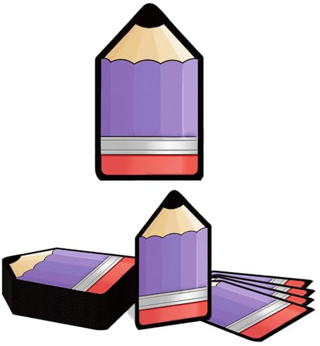 Kotkiddy 20 Stück Bleistiftförmige Papier Servietten Schulbeginn Dekorationen Schulfest Artikeln für Lehrer Kita Klassenzimmer Tischdeko（Lila）