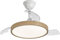 NARVI Ventilador de techo de METAL, Ø50 cm, varios colores, 3 Palas retráctiles,Motor DC, LED Regulable. Ref. ELBA 2040 (MADERA+BLANCO)