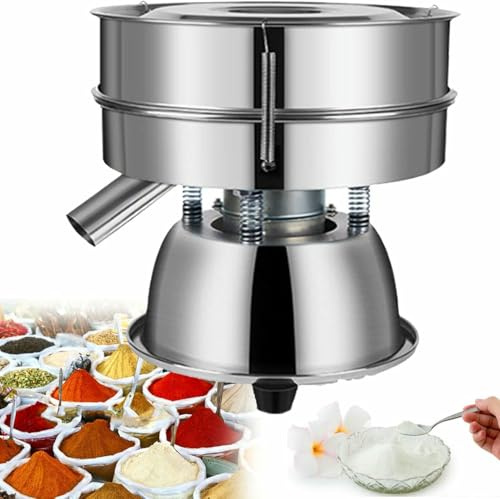 HOTAPEPU Electric Sieve Of Φ300 Mm, Professional Industrial Sieve For Powdered Food, Automatic Sieve Of 1350 Rpm, For Powdered Particles And Large -Capacity Liquids Of Processing ~/
