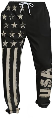 Vhersily USA Flagge Angeln Lustige Herren Jogginghose Soft Running Joggers Yoga Hose Lounge Wear, Für Roller, Motorradfahrer, Touring, Tragen Neues Semester