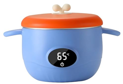 Chauffe Biberon Nomade et Chauffe Plat Bébé – Bol Isotherme en Acier Inoxydable 316, Température Constante 45℃, Portable, Rechargeable USB, 500ml(Bleu,Bleu)