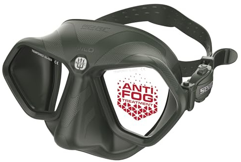 SEAC Wild – Low-Volume Silikon-Tauchmaske | Antibeschlag Zweiglas-Maske mit 3D-Schnalle und erweitertem Sichtfeld zum Apnoetauchen