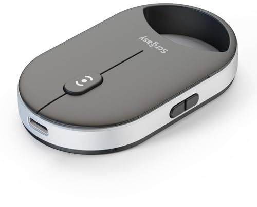 SCROEASY ---The Mouse Revolution, il suffit d'appuyer pour faire défiler | Petit et fin | 4 niveaux de DPI | Vitesse de défilement 4-L | Silencieux | Double Bluetooth/2.4G/USB | Souris sans fil