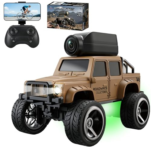 OBEST Ferngesteuertes Auto mit Kamera, 2,4 GHz RC Truck, APP-Steuerung, Foto WiFi Übertragung, 2 Geschwindigkeitsmodus Legierung Karosserie Off-Road-LKW für Erwachsene Kinder und Anfänger